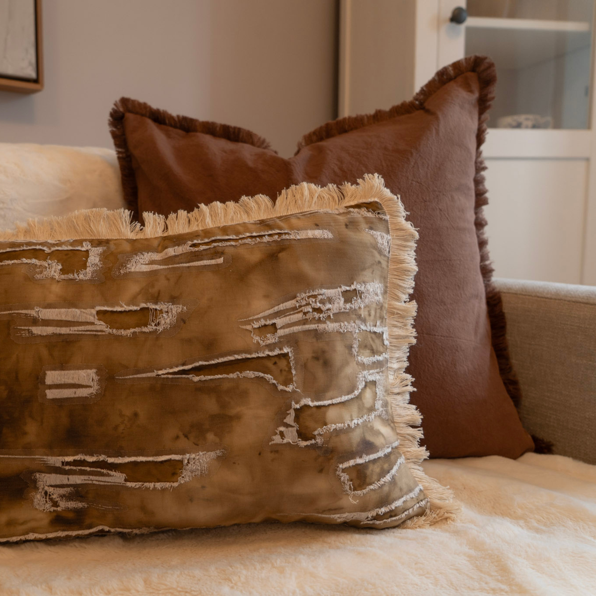 Cacao Fringe Cushion