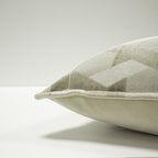 Ciro Jacquard Velvet Cushion — Ivory & Taupe