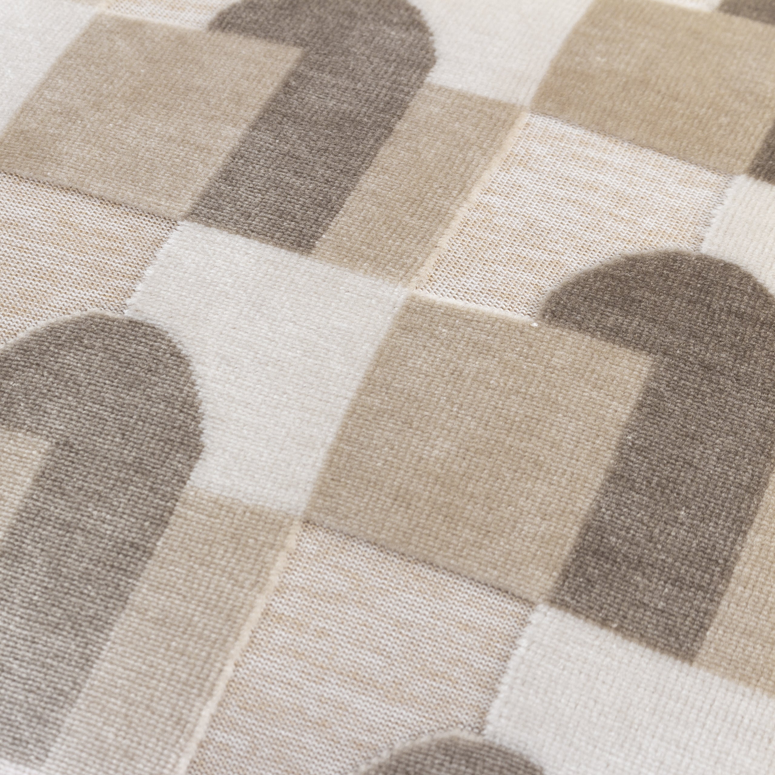 Lorne Patterned Cushion — Ivory & Taupe