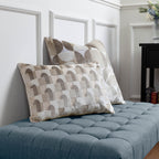 Lorne Patterned Cushion — Ivory & Taupe