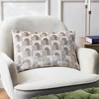 Lorne Patterned Cushion — Ivory & Taupe