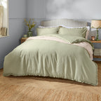 The Sage Willow Ruffle Cotton Duvet Set