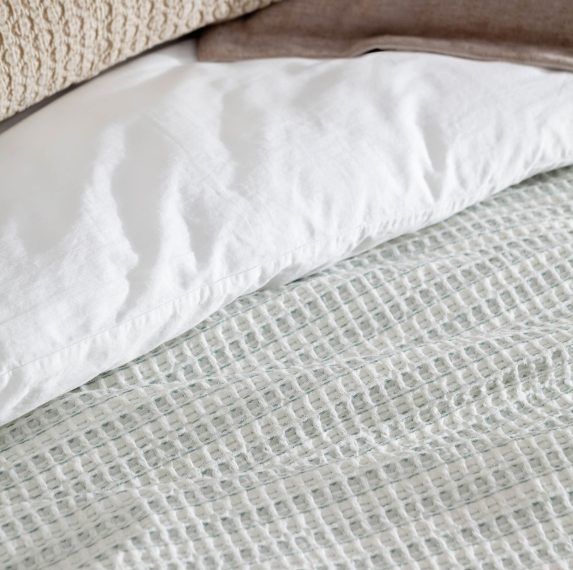 The Eira Waffle Throw — Eucalyptus