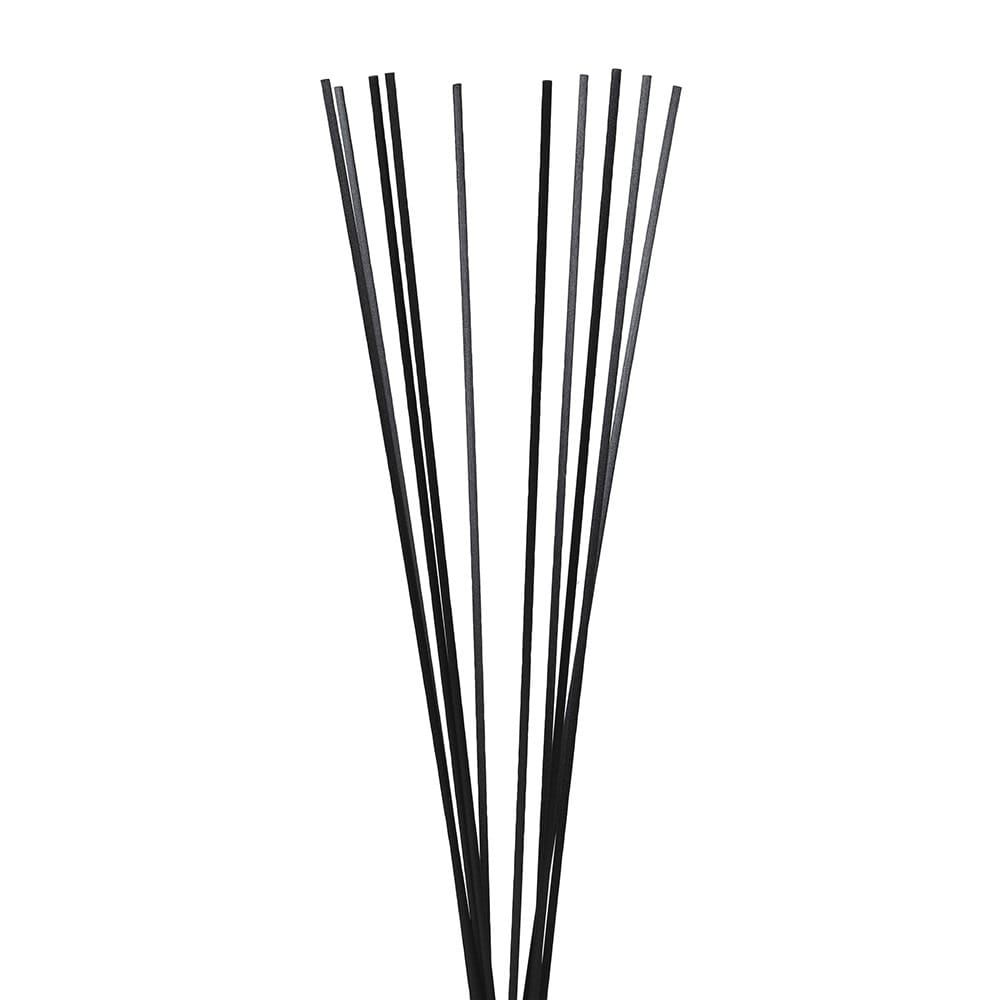 Set of black reeds on a white background