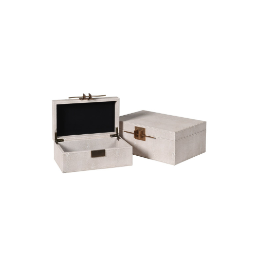Sherwin Crossbar Shagreen Storage Box Set (Set of 2)