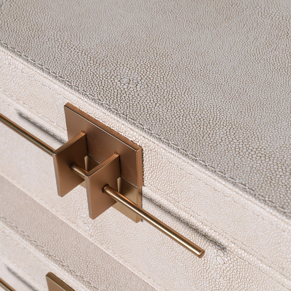 Sherwin Crossbar Shagreen Storage Box Set (Set of 2)