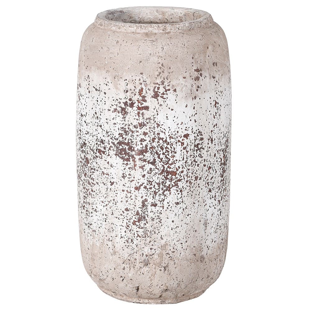 Textured ceramic vase on a white background